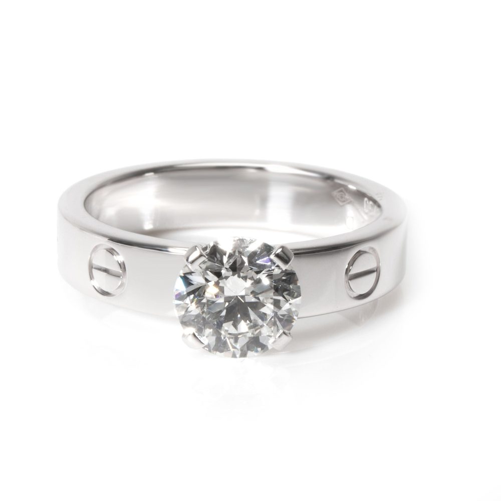 Cartier Love Diamond Engagement Ring in 18K White Gold 1.08 CTW - Picture 1 of 5